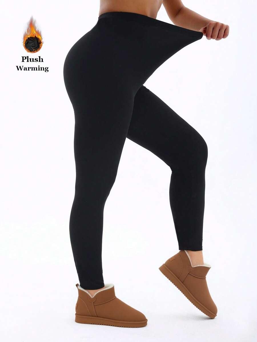 SHEIN CZARNE LEGGINSY OCIEPLANE S06__L