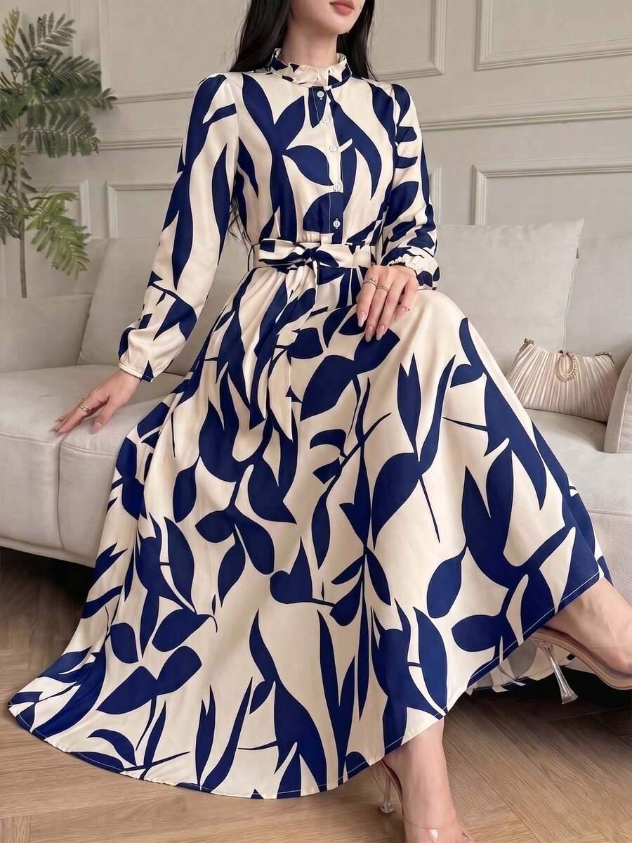 SHEIN MAXI SUKIENKA DŁUGI RĘKAW S09__L
