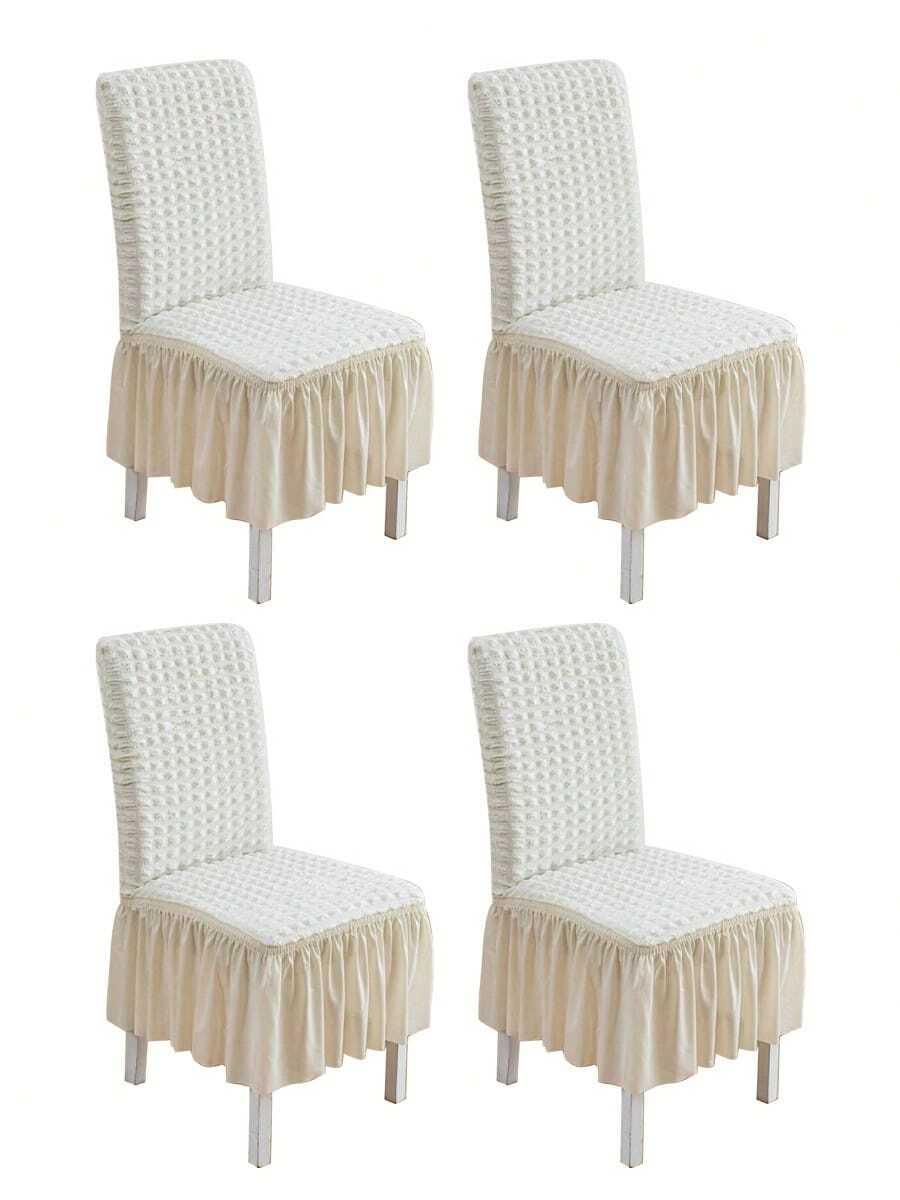 SHEIN KREMOWY POKROWIEC NA KRZESŁO 4-PACK S07__