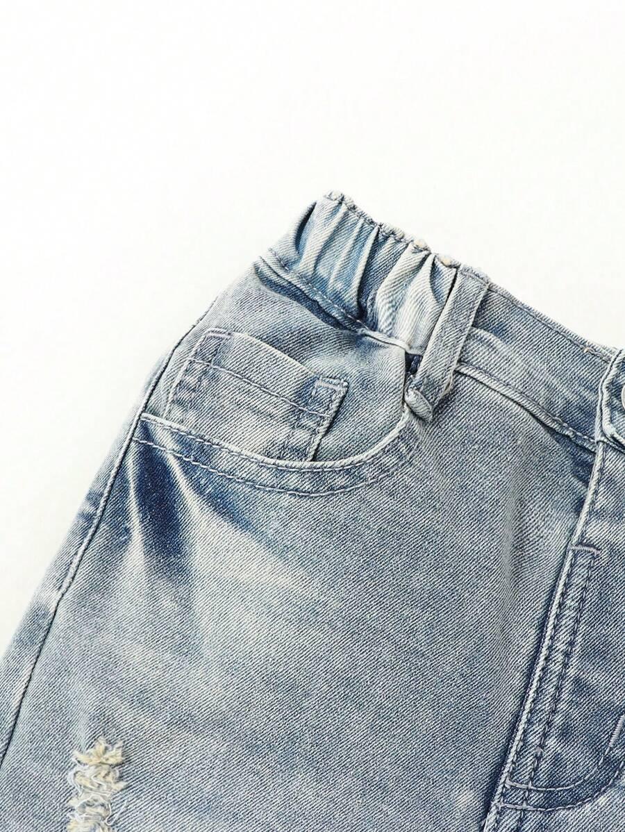 SHEIN JEANSOWE SPODENKI PRZETARCIA S06__110-116