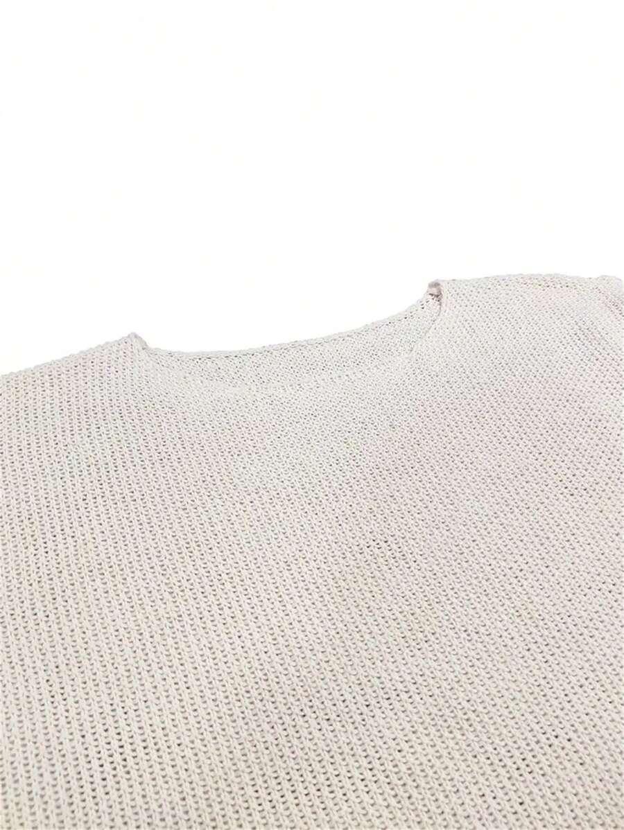 SHEIN BEŻOWY ASYMETRYCZNY SWETER S06__46