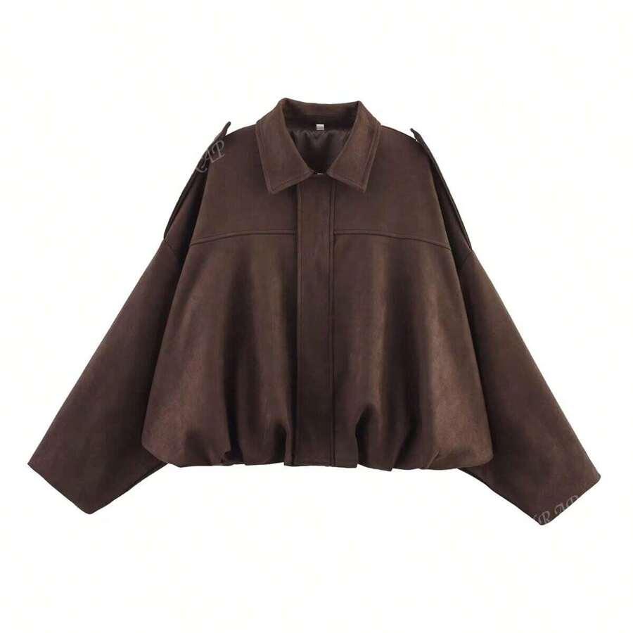 SHEIN BRĄZOWA KURTKA ZAMEK S06__L