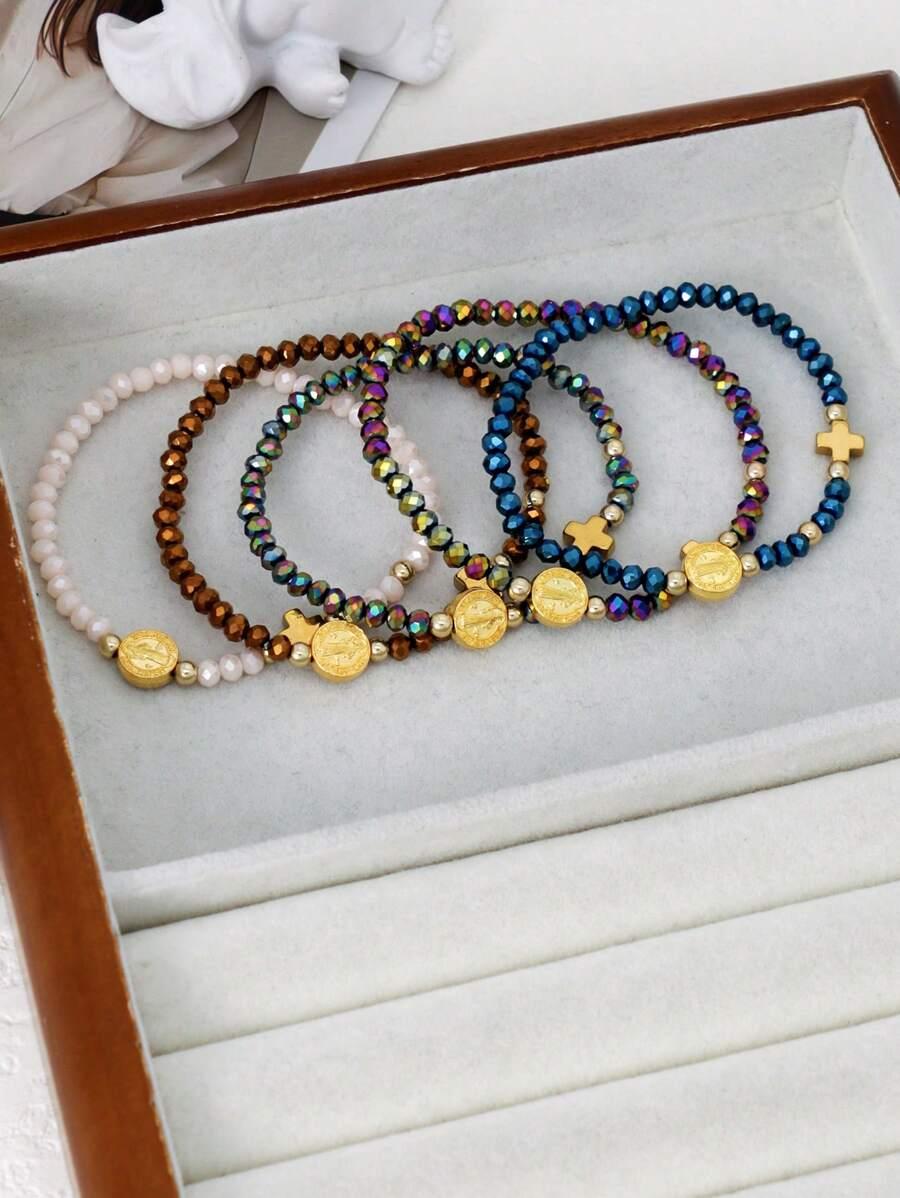 SHEIN BRANSOLETKI KRZYŻYK 3-PACK S07__