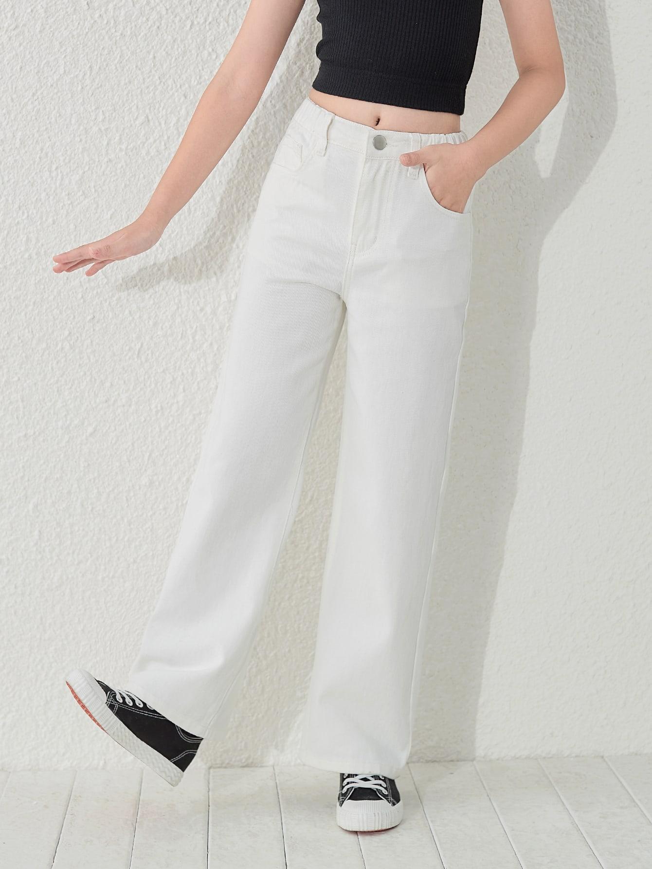 SHEIN BIAŁE SPODNIE JEANS S06__150