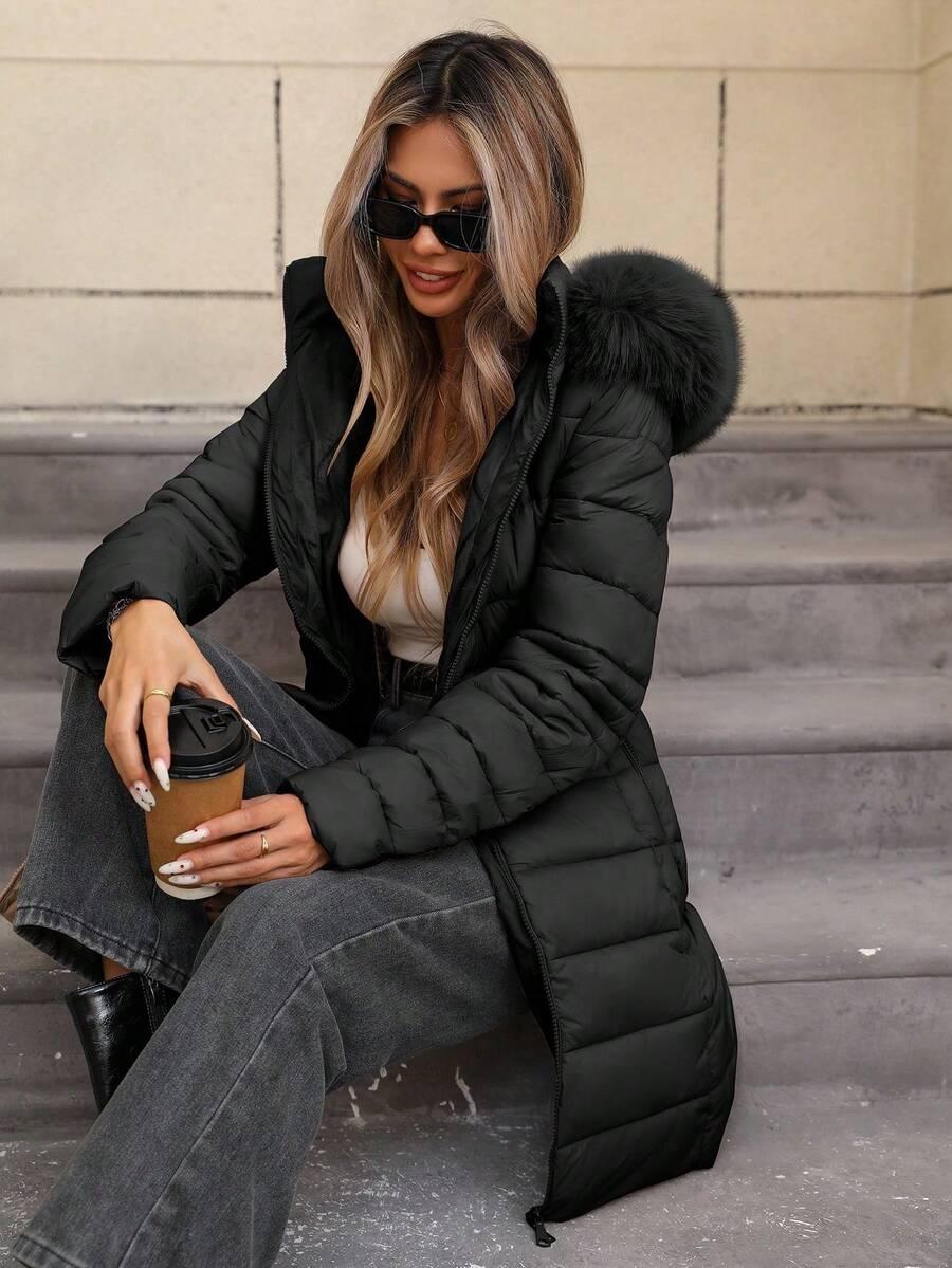 SHEIN CZARNA PIKOWANA KURTKA ZAMEK W01__M