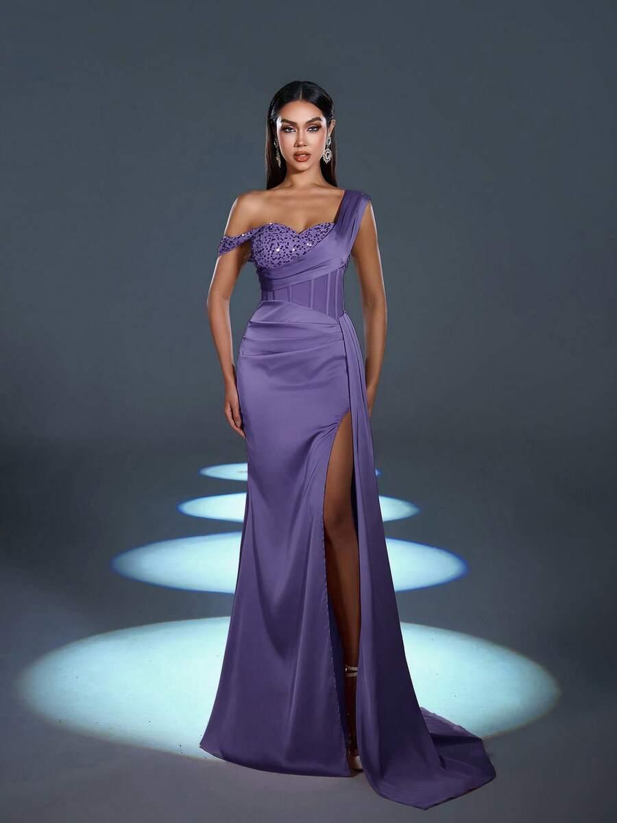 FAERIESTY FIOLETOWA MAXI SUKIENKA ZDOBIENIE S06__M