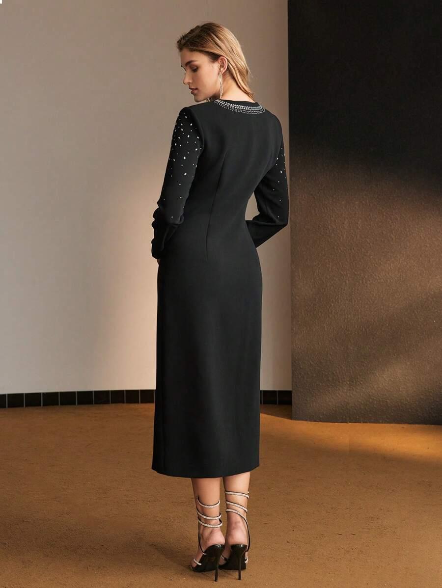 MOTF CZARNA MIDI SUKIENKA S06__S