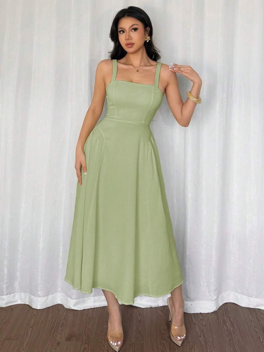 SHEIN ZIELONA MIDI SUKIENKA S06__S