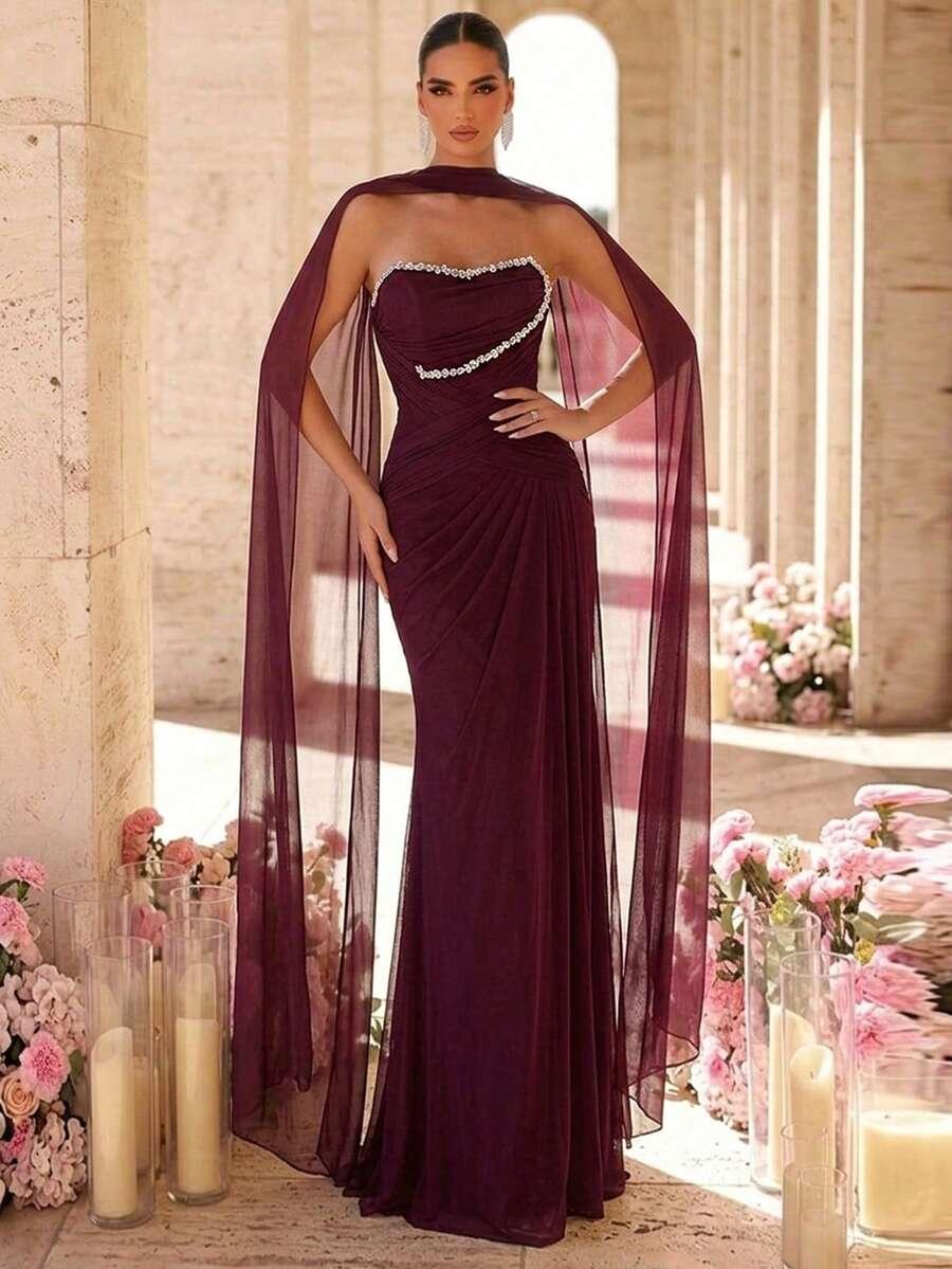 GLAMRAE BORDOWA MAXI SUKIENKA S09__M