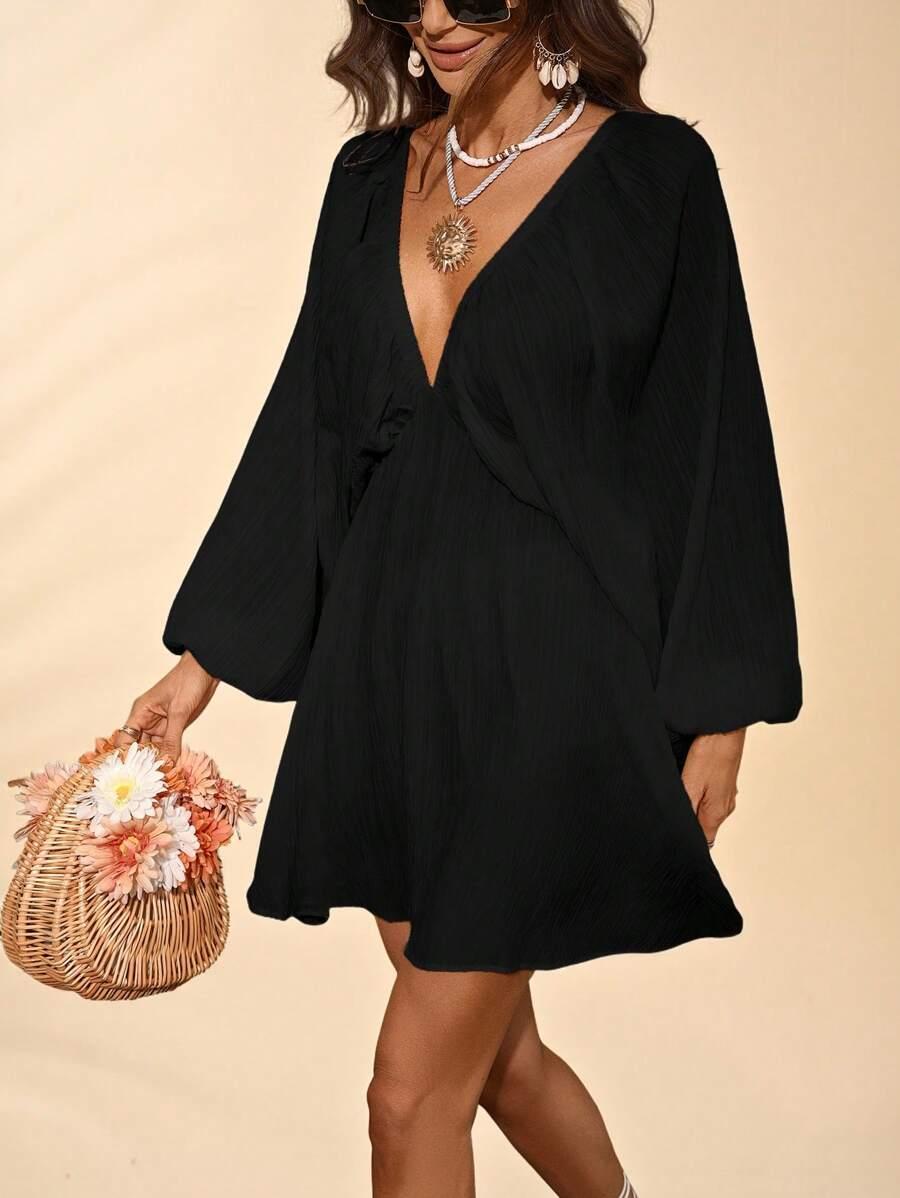 SHEIN CZARNA MINI SUKIENKA S06__M