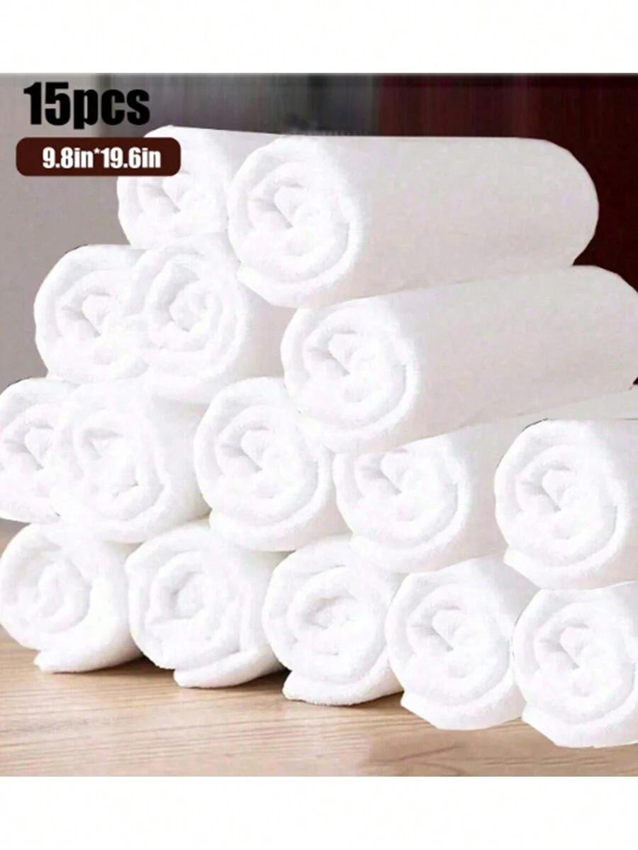 SHEIN ZESTAW BIAŁYCH RĘCZNIKÓW 15-PACK S07__29.97X69.85 CM