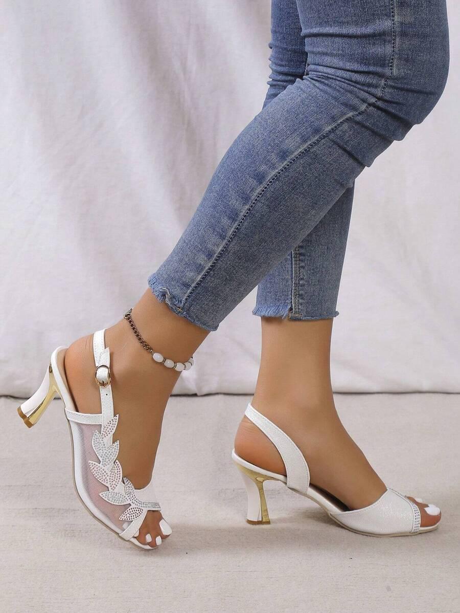 SHEIN BIAŁE SANDAŁY ZDOBIENIE S06__37,5