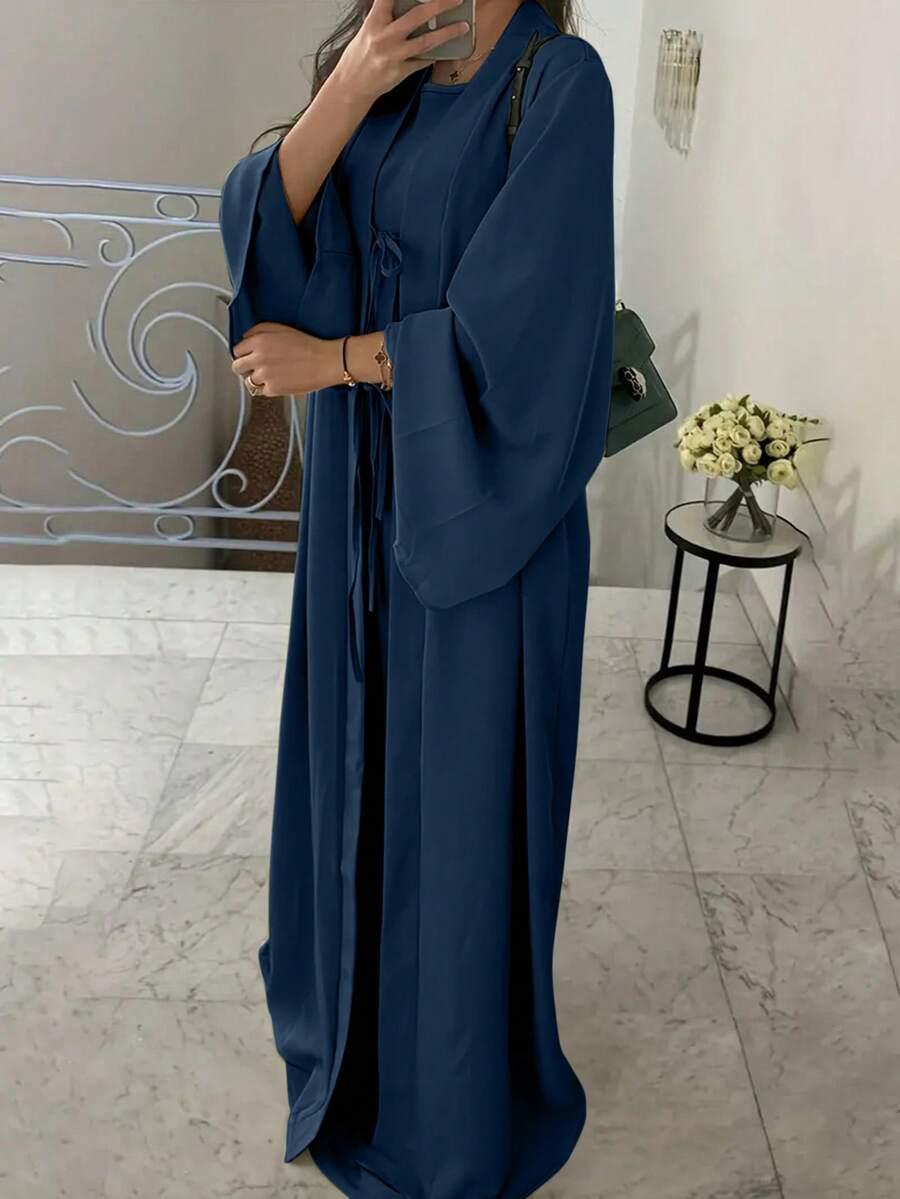 SHEIN NIEBIESKIE KOMPLET SUKIENKA NARZUTKA S06__XL