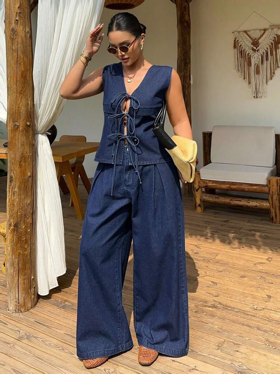 DAZY KOMPLET JEANS SPODNIE TOP S06__46