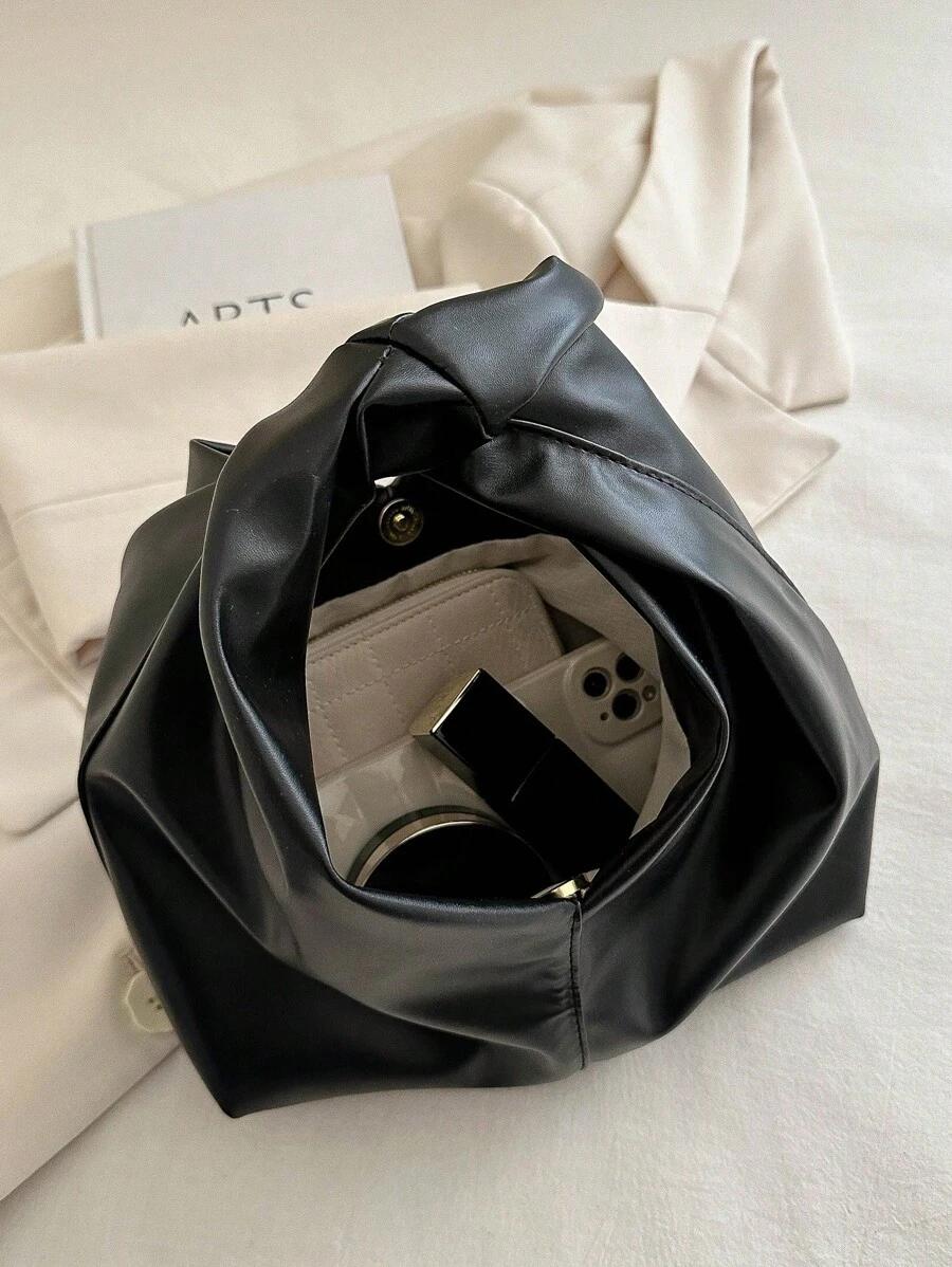 SHEIN CZARNA TOREBKA IMITACJA SKÓRY S07__24.5X11.5X28.5CM
