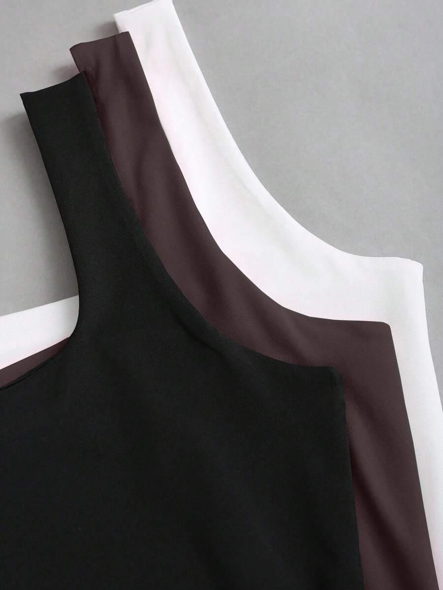 SHEIN GŁADKI TOP NA RAMIĄCZKACH 2-PACK S06__L