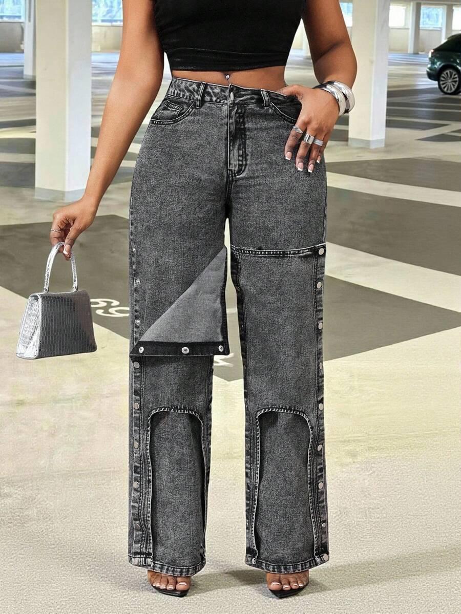 SHEIN SZARE SPODNIE JEANS PK01__W30/L32/L