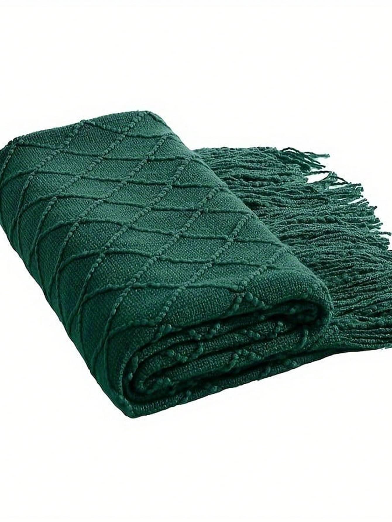 SHEIN ZIELONY KOC TEKSTURA S07__120X180CM