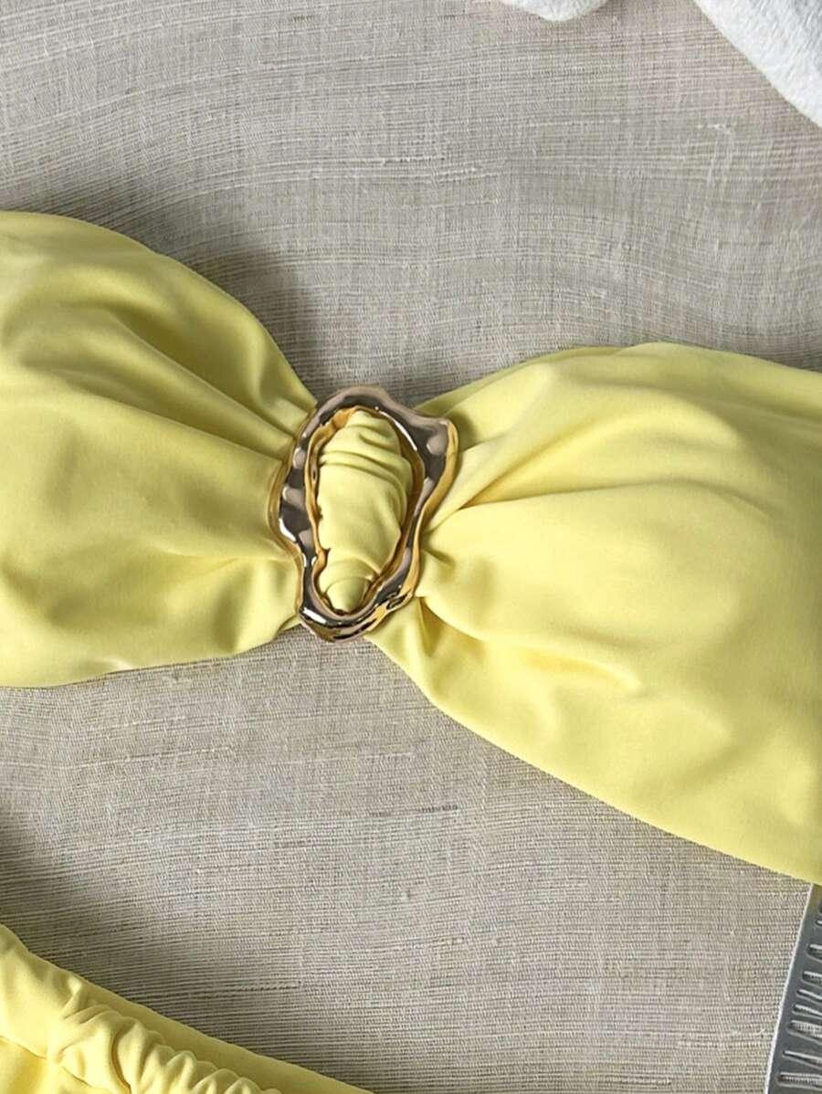 SHEIN ŻÓŁTY DWUCZĘŚCIOWY STRÓJ KĄPIELOWY S09__S