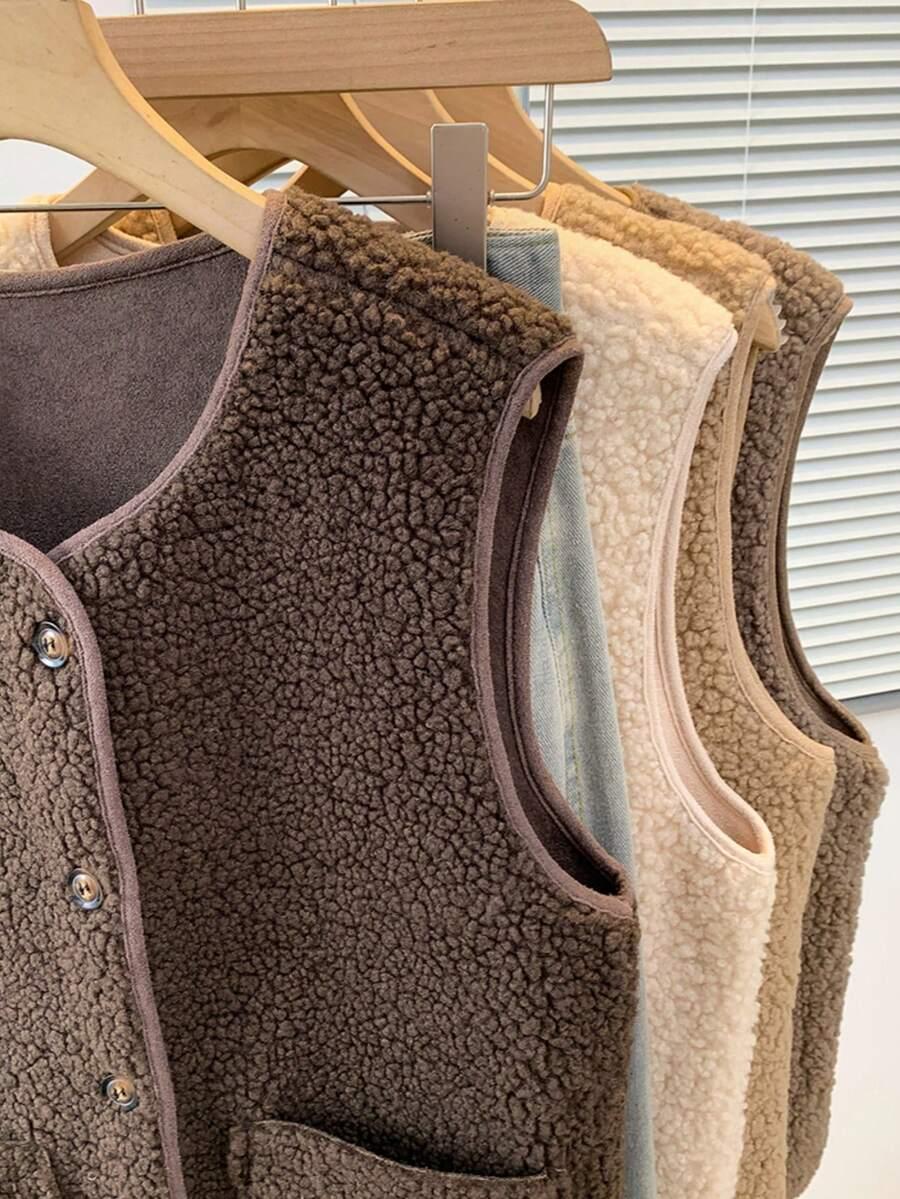 YUXIN BRĄZOWA KAMIZELKA CASUAL GUZIKI S06__XXL