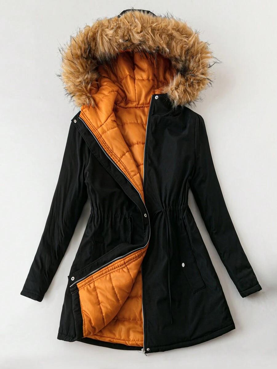 SHEIN CZARNA KURTKA Z KAPTUREM W01__50