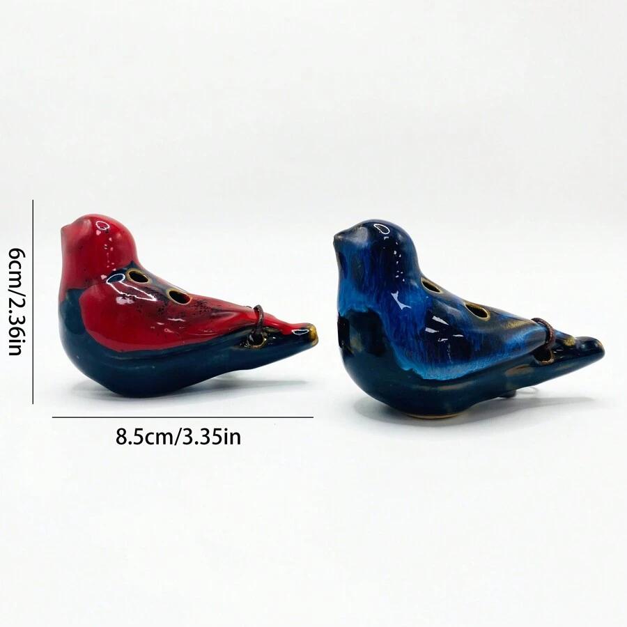 SHEIN CZERWONA OKARYNA PTAK DEKORACJA S07__6X8,5CM