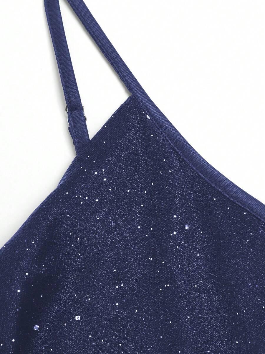 SHEIN GRANATOWA MAXI SUKIENKA S06__L