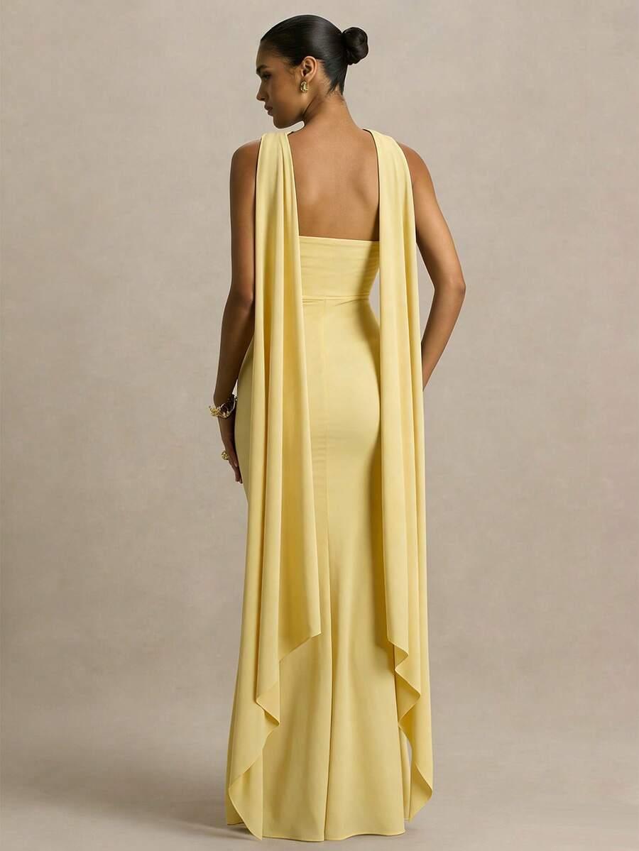 SHEIN ŻÓŁTA MAXI SUKIENKA S06__S