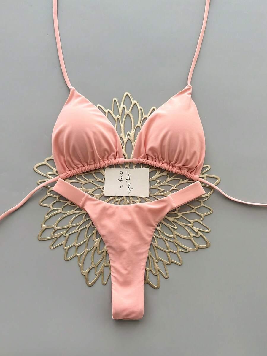 SHEIN RÓŻOWY DWUCZĘŚCIOWY STRÓJ KĄPIELOWY S09__M