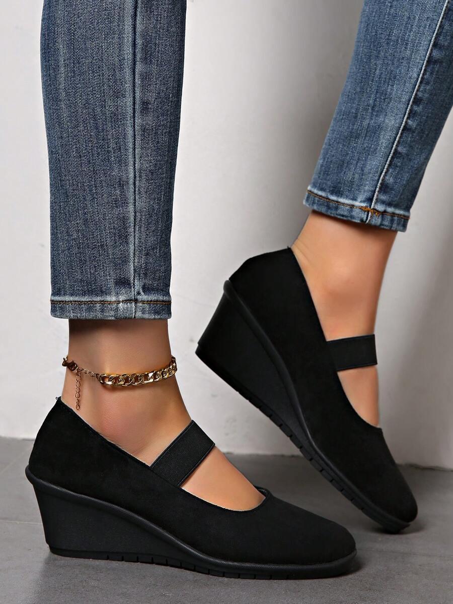 SHEIN CZARNE CZÓŁENKA KOTURN S06__38