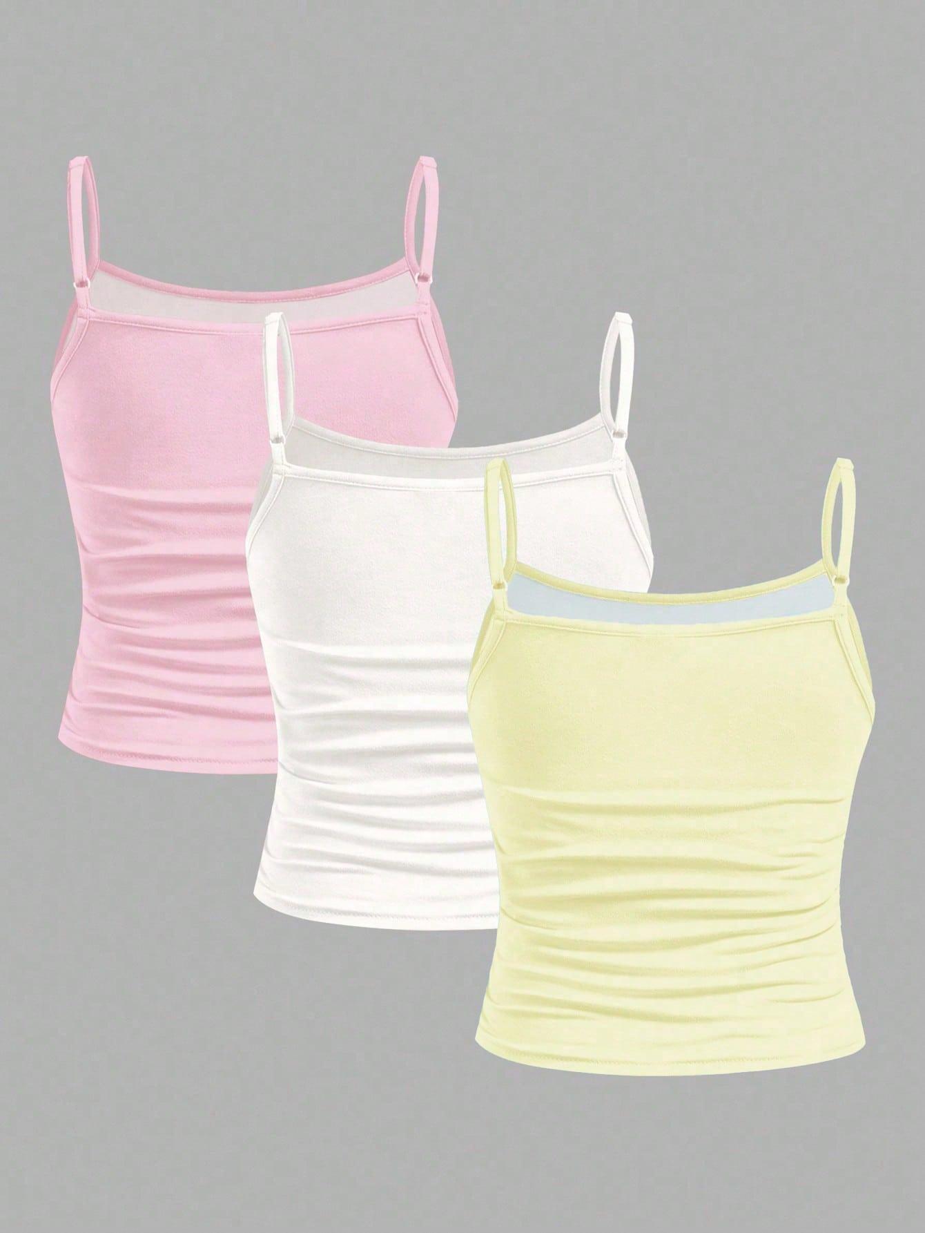 SHEIN TOP NA RAMIĄCZKACH 3-PACK S09__164/170