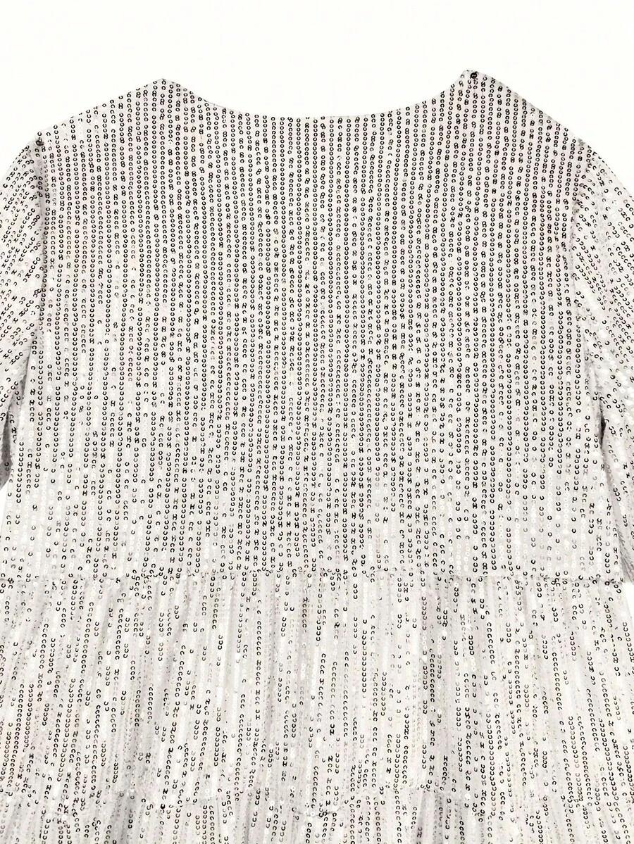 SHEIN BIAŁA MINI SUKIENKA ZDOBIENIA CEKINY S06__48