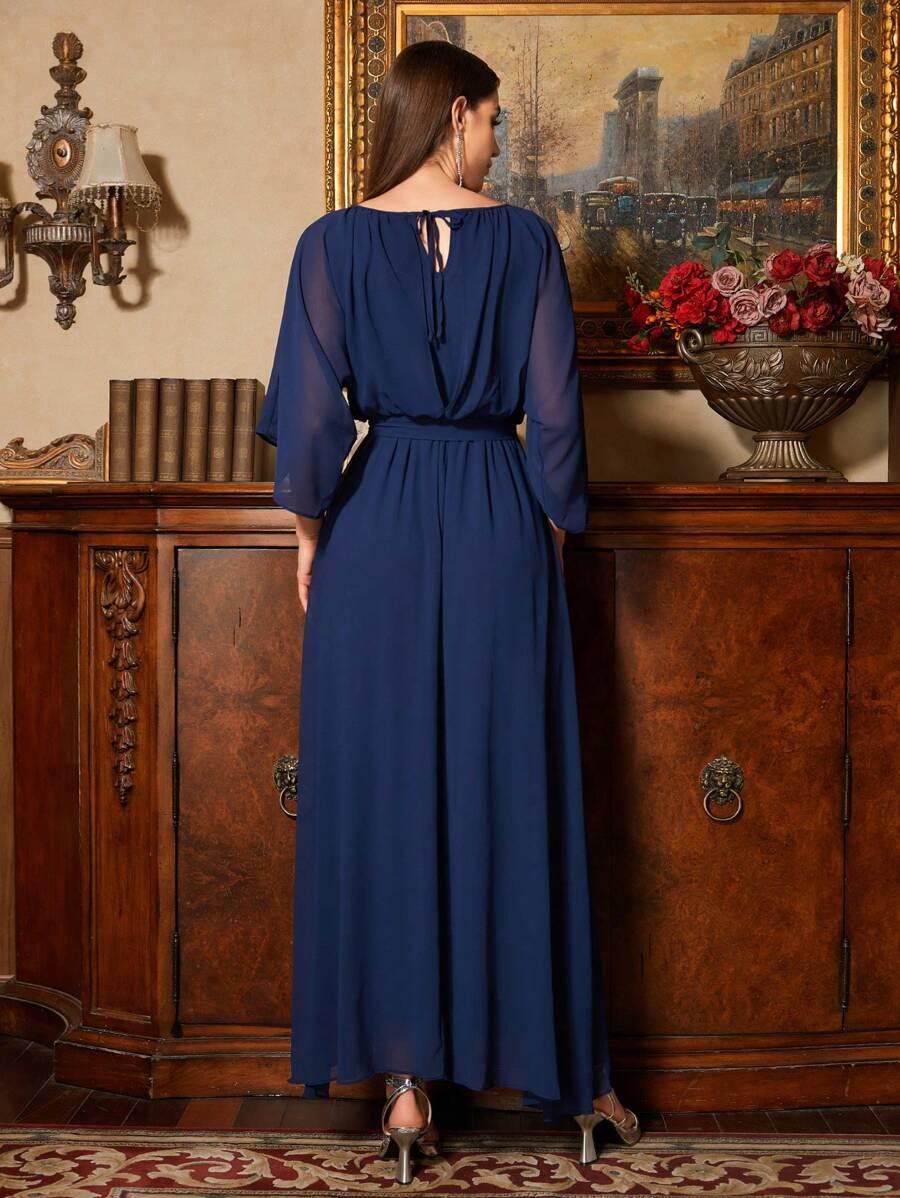 SHEIN GRANATOWA MAXI SUKIENKA S06__XL