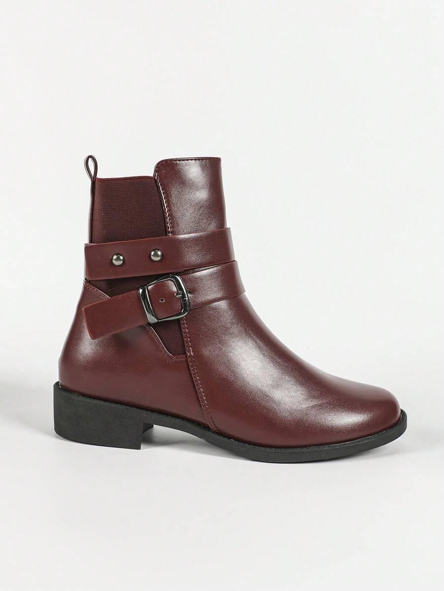 SHEIN BORDOWE BOTKI ZA KOSTKĘ OBCAS W01__38