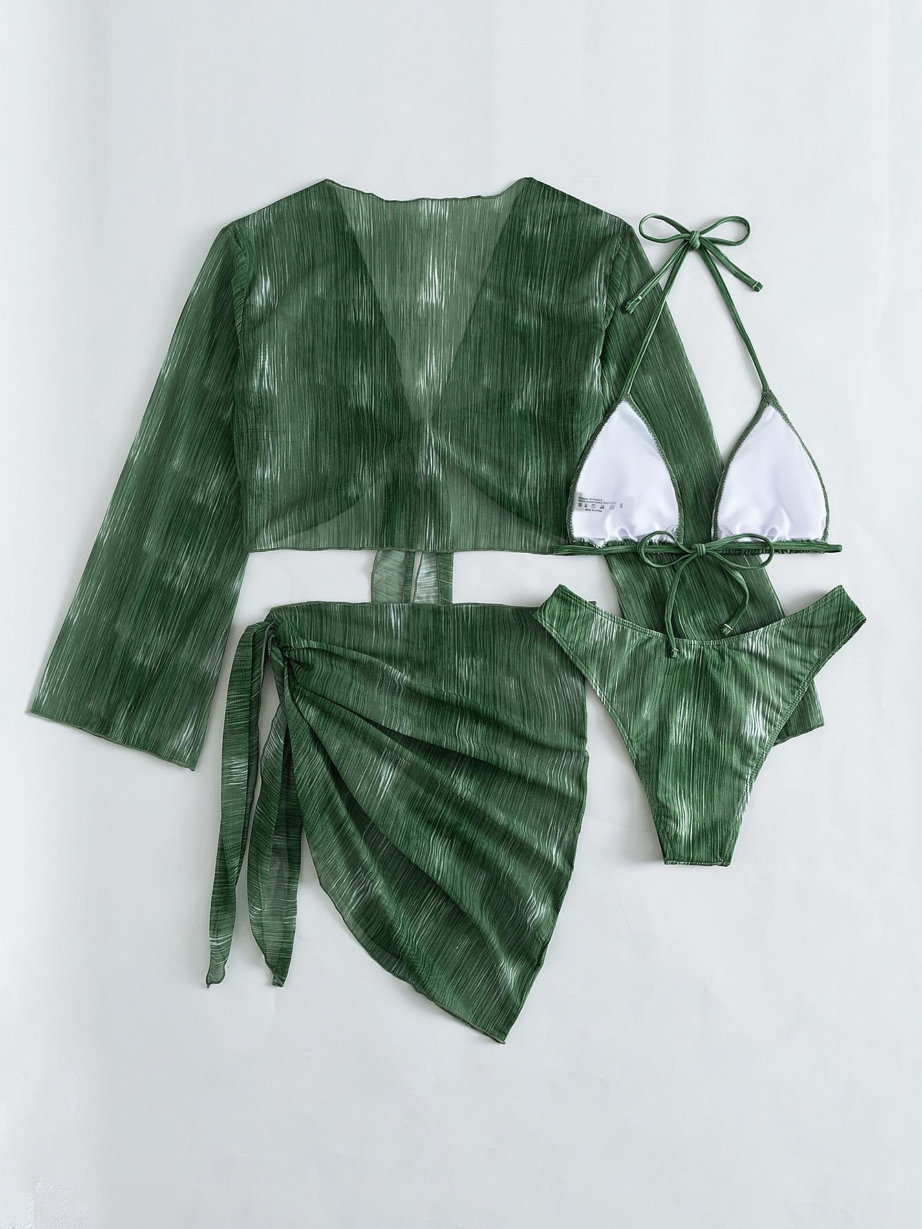 SHEIN DWUCZĘŚCIOWY STRÓJ KĄPIELOWY NARZUTKA SARONG KOMPLET S09__XS