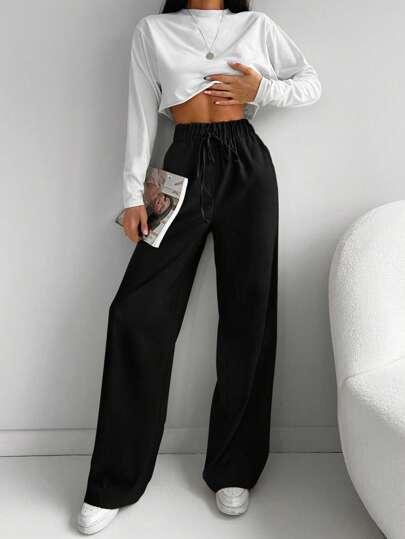 SHEIN CZARNE SPODENKI WYSOKI STAN S06__S