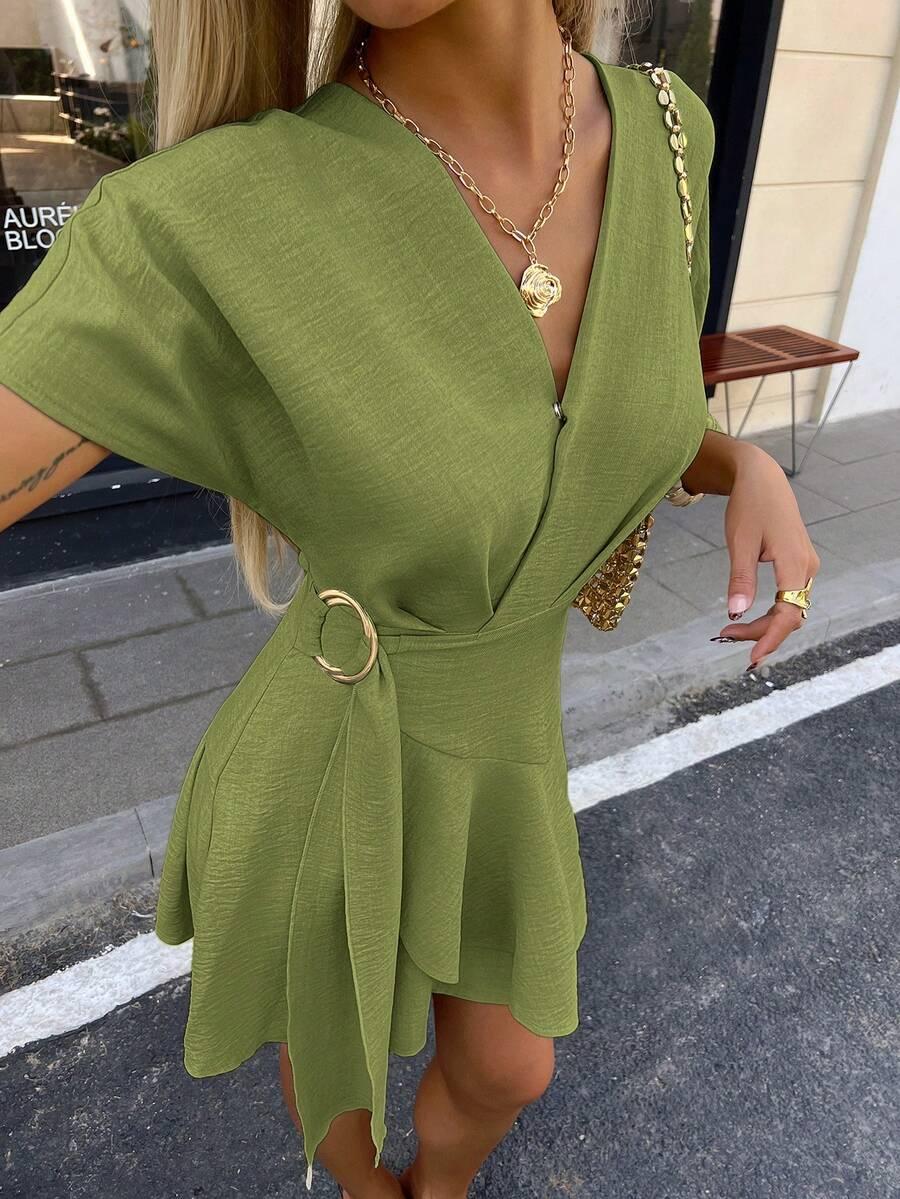 SHEIN ZIELONA MINI SUKIENKA S06__S