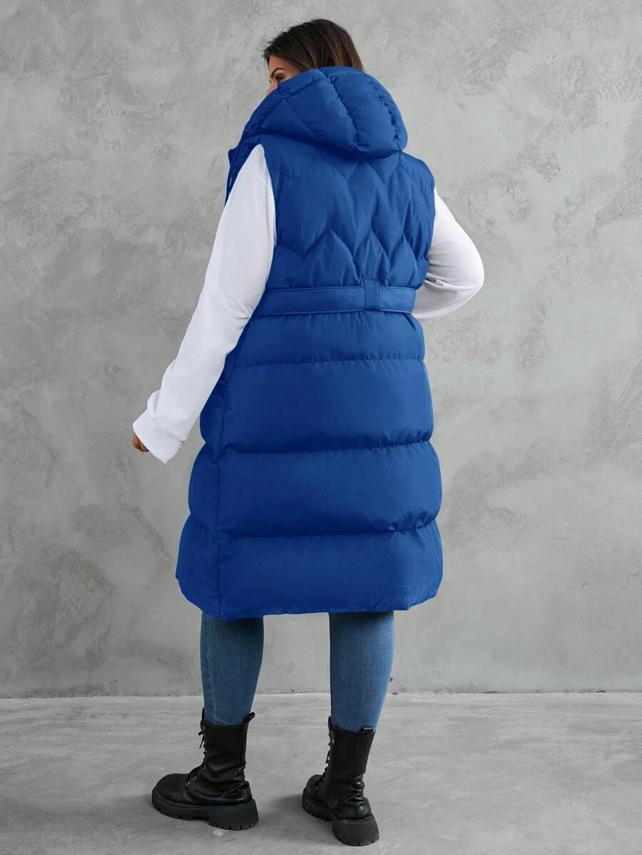 SHEIN NIEBIESKA PIKOWANA KAMIZELKA Z KAPTUREM W01__46