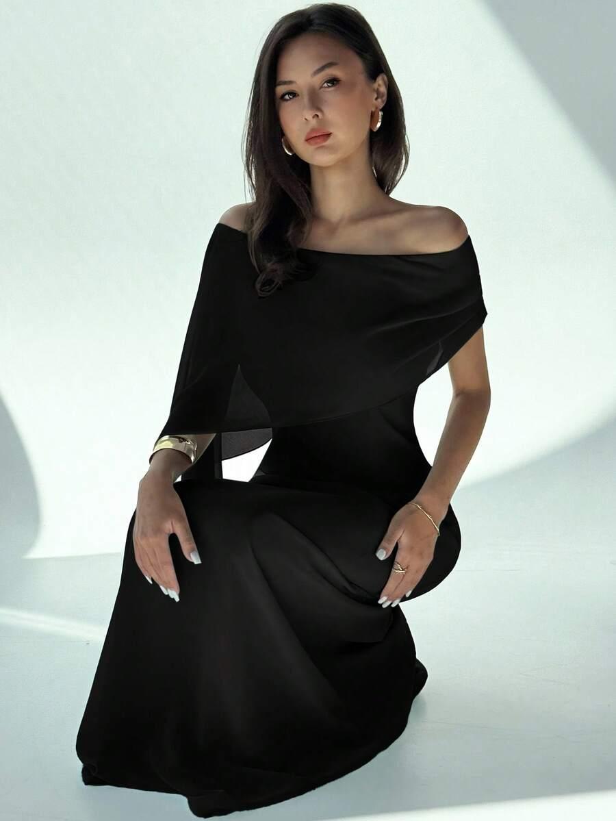 SHEIN CZARNA MAXI SUKIENKA S06__L