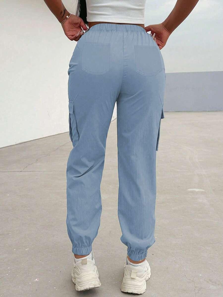 SHEIN NIEBIESKIE SPODNIE KIESZENIE