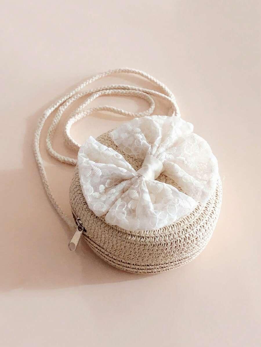 SHEIN BEŻOWA TOREBKA KOKARDA 12X12