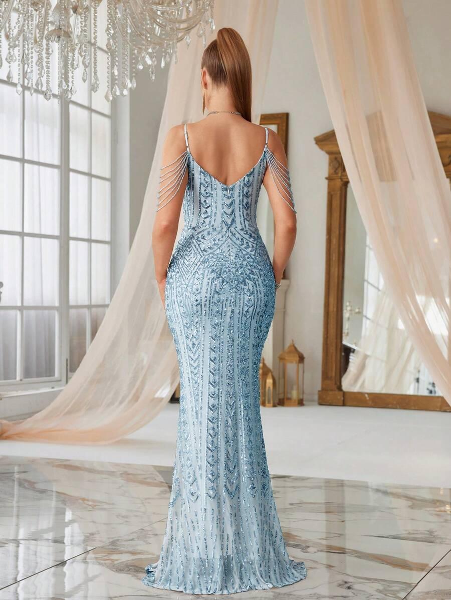 SHEIN MAXI SUKIENKA ZDOBIENIA S06__M