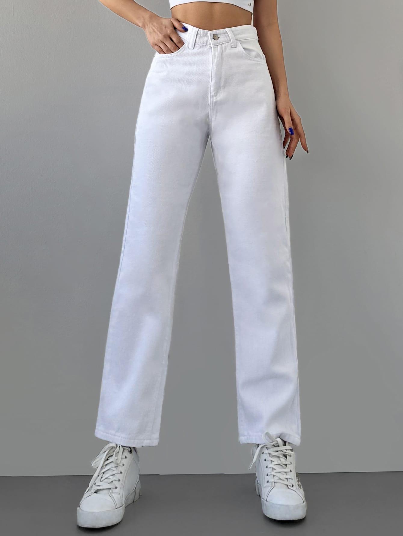 SHEIN BIAŁE SPODNIE JEANS S06__L