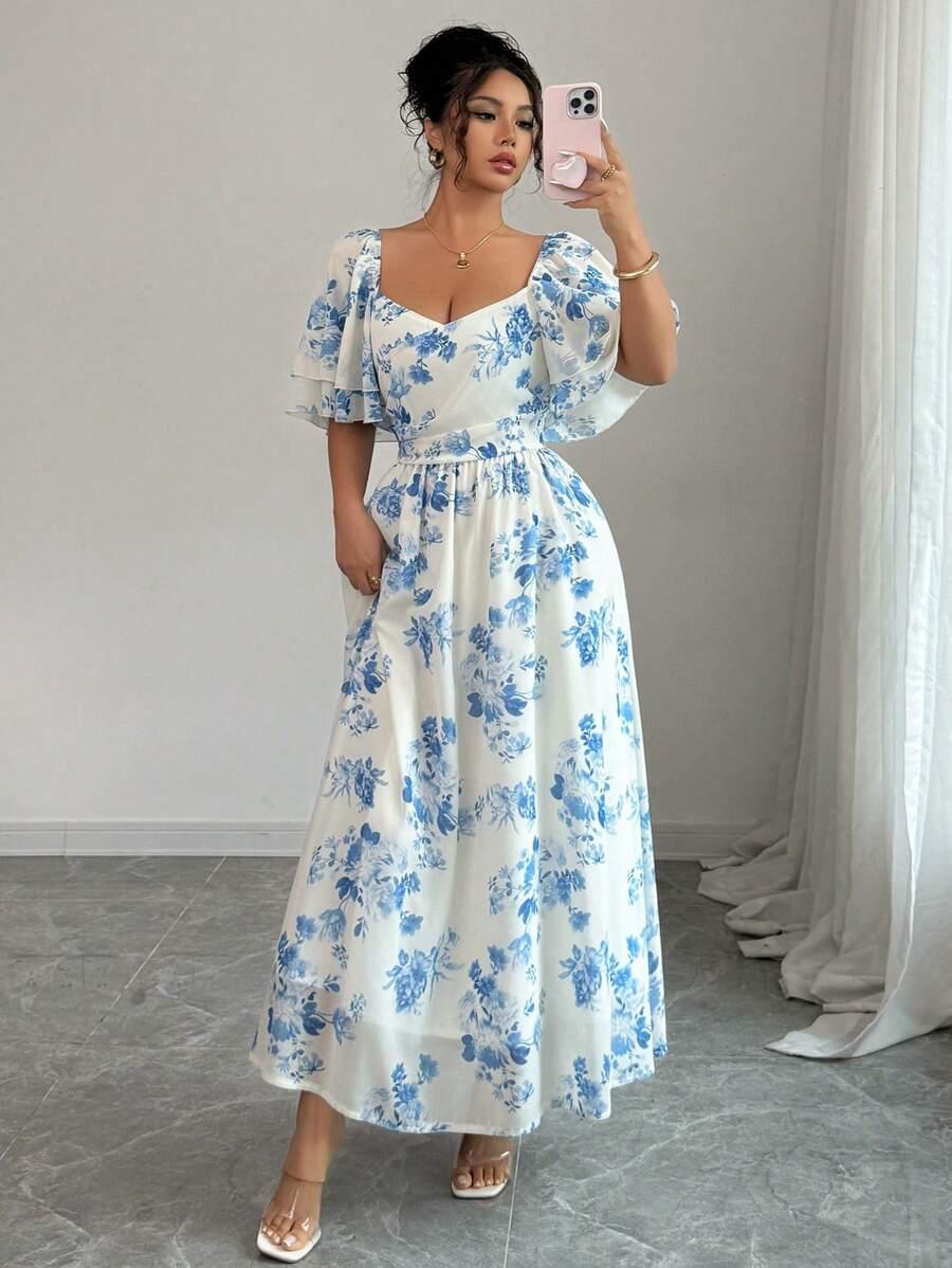 SHEIN MAXI SUKIENKA KWIATY S09__L