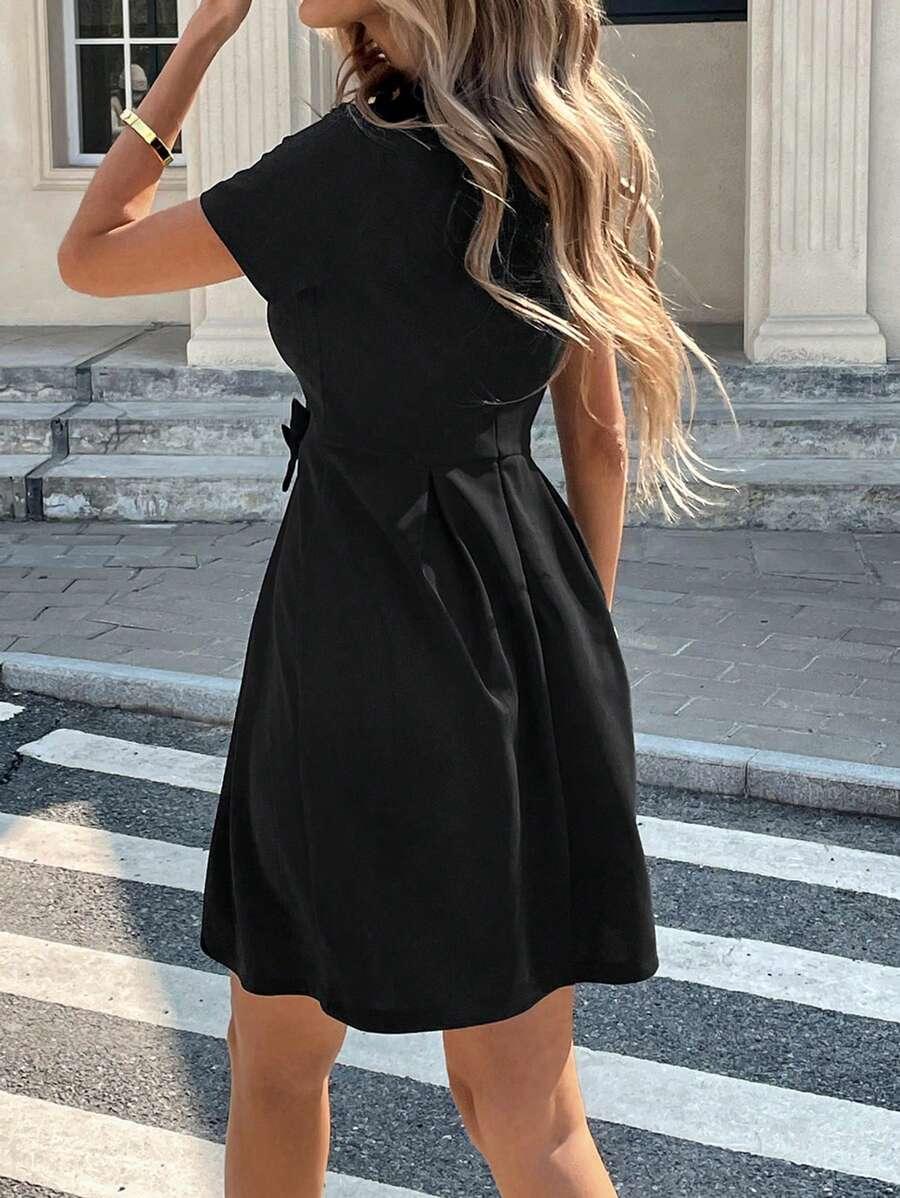 SHEIN CZARNA SUKIENKA KRÓTKI RĘKAW S06__XXL