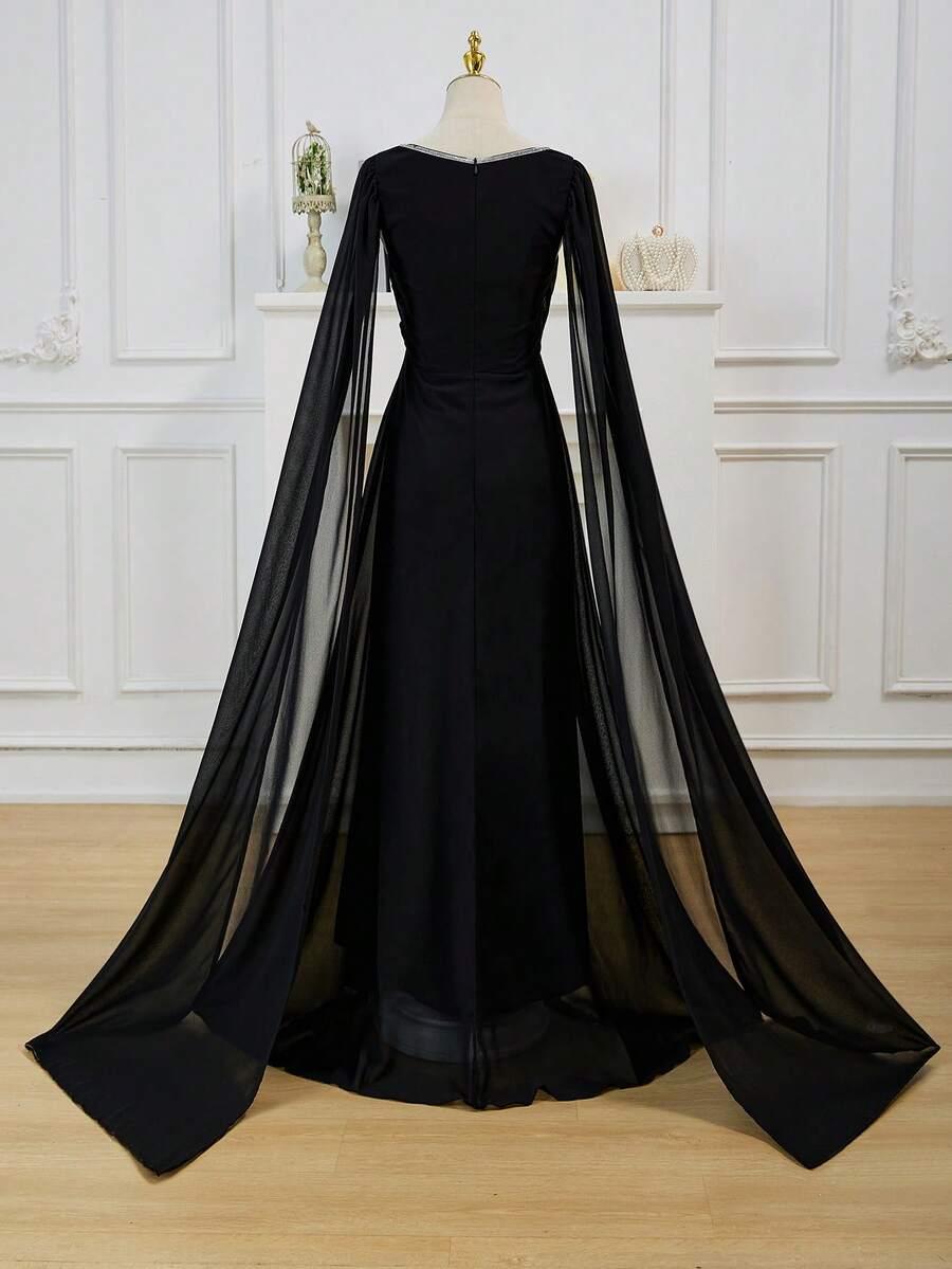 SHEIN CZARNA MAXI SUKIENKA S06__164-170