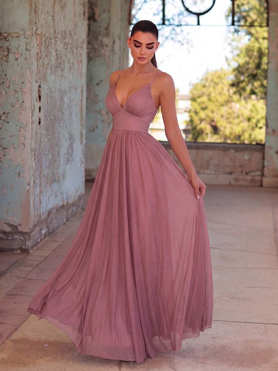 FAERIESTY RÓŻOWA MAXI SUKIENKA S06__M