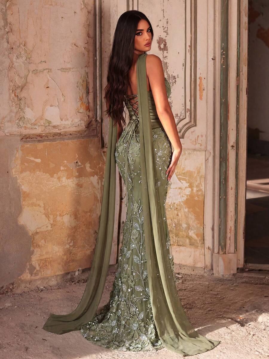 GLAMRAE ZIELONA MAXI SUKIENKA S06__S