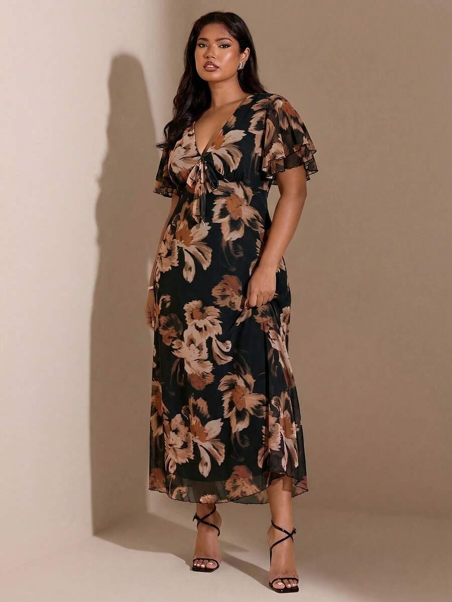 SHEIN SUKIENKA MAXI WZÓR KWIATY S06__50