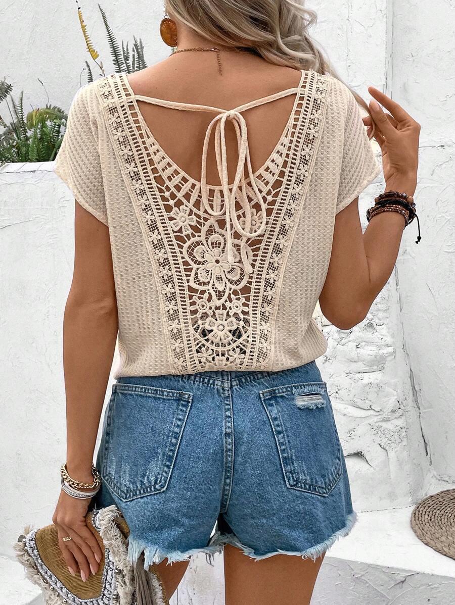 SHEIN BEŻOWA BLUZKA V-NECK S06__M